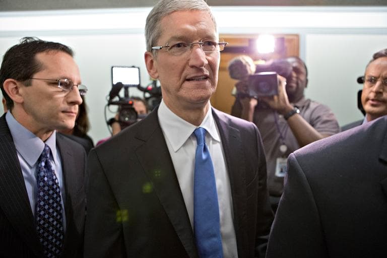 Apple CEO Tim Cook arrives on Capitol Hill, in Washington, Tuesday, May 21, 2013, to testify before the Senate Homeland Security and Governmental Affairs Permanent subcommittee on Investigations. (J. Scott Applewhite/AP)
