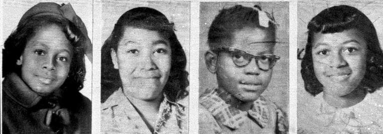 Denise McNair, 11; Carole Robertson, 14; Addie Mae Collins, 14;  and Cynthia Wesley, 14; from left, are shown in these 1963 photos. (AP)