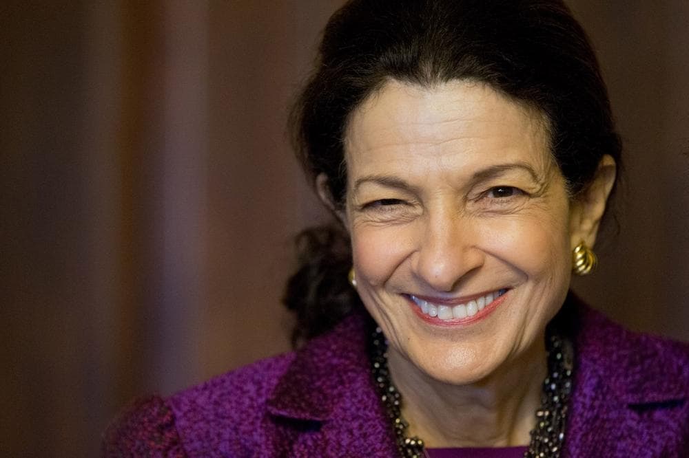 In this Dec. 13, 2012 file photo, Sen. Olympia Snowe, R-Maine, smiles on Capitol Hill in Washington. (AP)