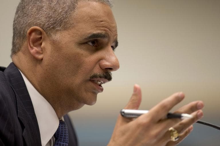 Attorney General Eric Holder gestures as he testifies on Capitol Hill in Washington, Wednesday, May 15, 2013, before the House Judiciary Committee oversight hearing on the Justice Department. (AP)