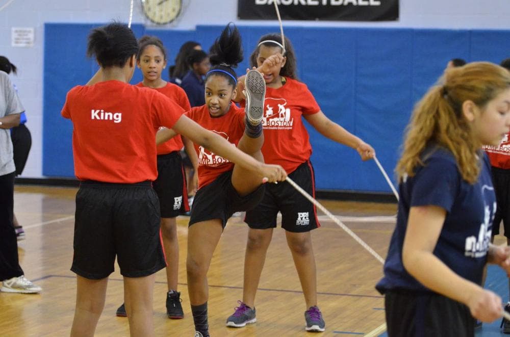Competitive double dutch is now available to many public middle school students in Boston thanks to funding and administration from The Play Ball! Foundation. (Billy Owens/Play Ball!)
