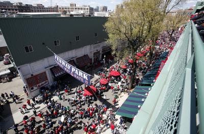 Baseball fans throng Yawkey Way outside Fenway Park on game days