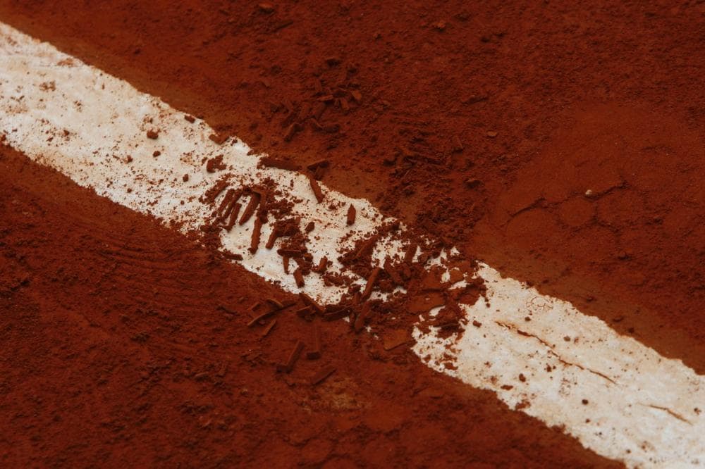 Adam Neff has a red clay court in his backyard that resembles those at the French Open. (Laurent Baheux/AP)