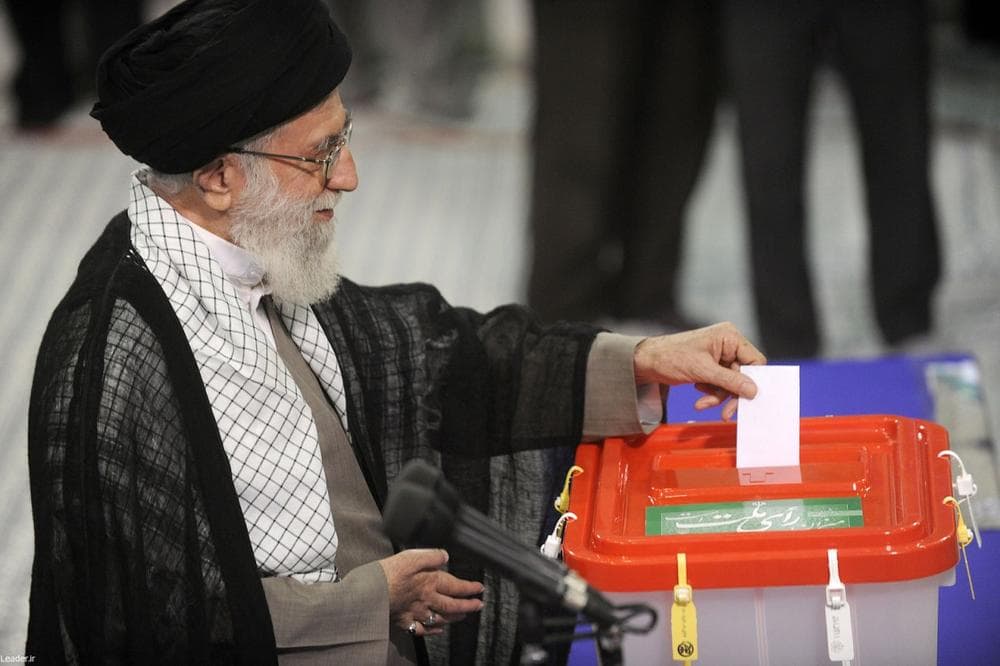In this photo released by the Iranian supreme leader's office, Supreme Leader Ayatollah Ali Khamenei casts his ballot in the presidential election without publicly endorsing a candidate, in Tehran, Iran, Friday, June 14, 2013. (www.leader.ir)