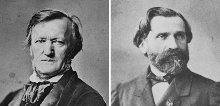 German composer Richard Wagner, left, and Italian composer Giuseppe Verdi, right, would both be turning 200 years old in 2013. (Wikimedia Commons)