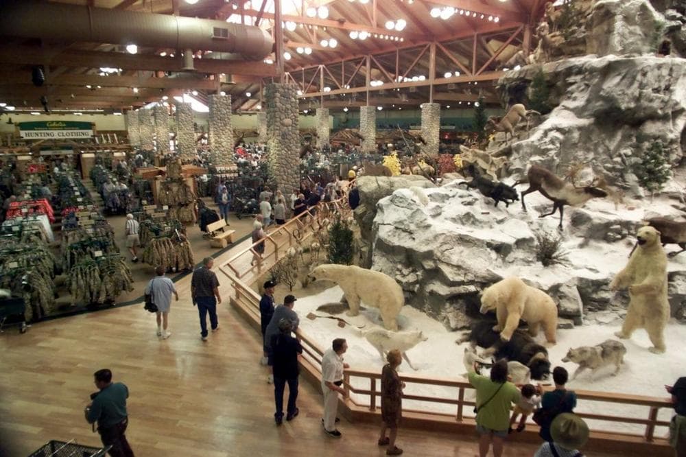A mountain replica at the grand opening of Cabela's in Dundee, Mich. in 2000. (Carlos Osorio/ AP)