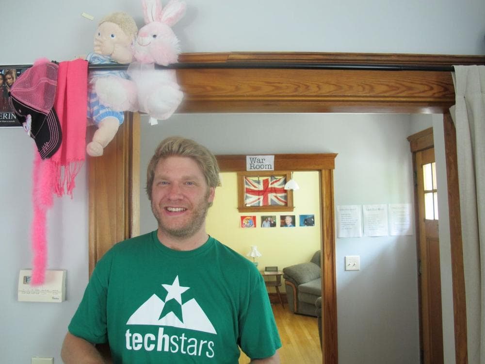 Libboo co-founder Chris Howard in his startup's offices in Cambridge. (Curt Nickisch/WBUR)