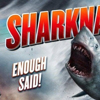 Detail of a promotional poster for &quot;Sharknado.&quot; (Sharknado/SyFy)