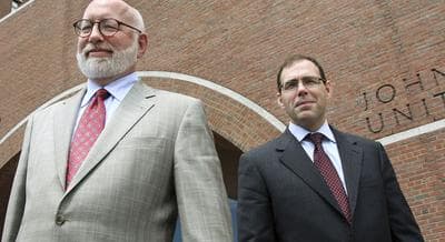 Nancy Gertner: It's time to let defense attorneys &mdash; even James &quot;Whitey&quot; Bulger's defense attorneys &mdash; speak freely outside the courtroom. In this photo, Bulger's lawyers, J.W. Carney Jr., left, and Henry Brennan, right, leave U.S. District Court in Boston, Wednesday, June 12, 2013. Bulger faces a long list of crimes, including extortion and playing a role in 19 killings. (Bill Sikes/AP)