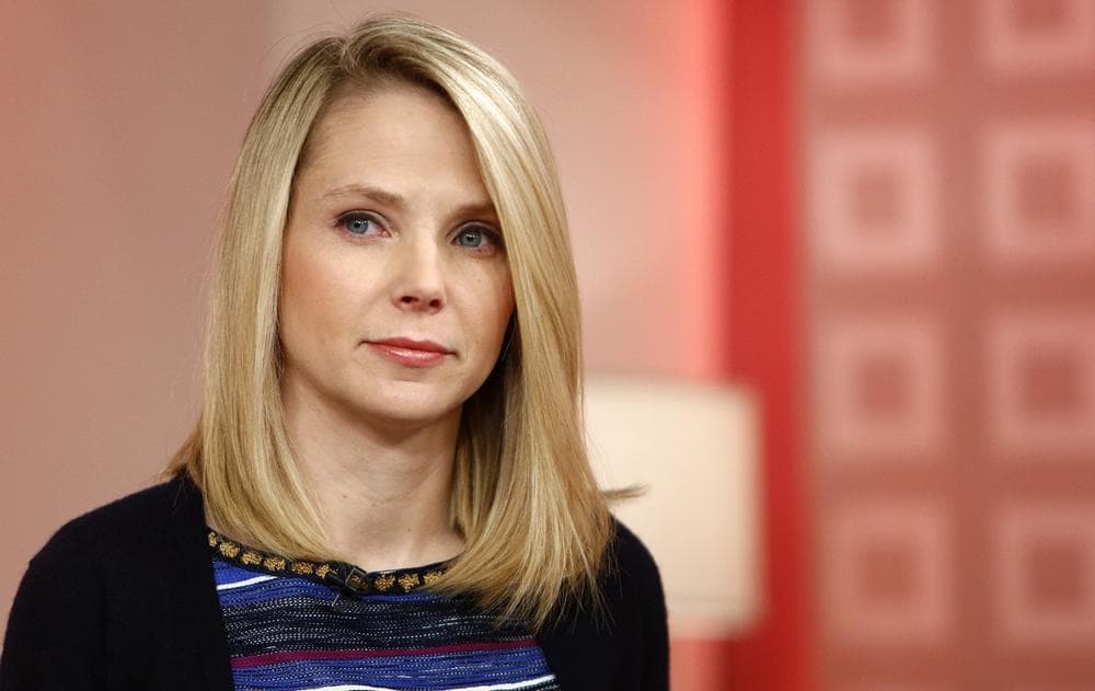 This image released by NBC shows Yahoo CEO Marissa Mayer appearing on NBC News' &quot;Today&quot; show, Wednesday, Feb. 20, 2013 in New York to introduce the website's redesign. (Peter Kramer/NBC via AP)