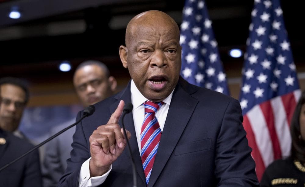 Rep. John Lewis, D-Ga., accompanied by fellow members of the Congressional Black Caucus express disappointment in the Supreme Court's decision on Shelby County v. Holder that invalidates Section 4 of the Voting Rights Act, Tuesday, June 25, 2013, on Capitol Hill in Washington. (J. Scott Applewhite/AP)