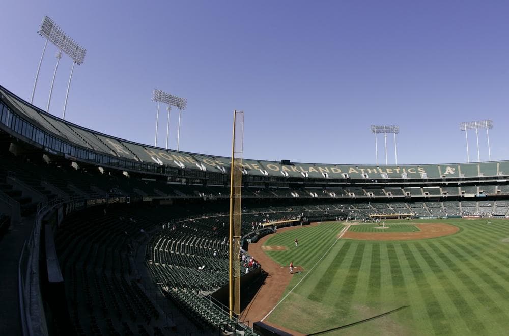  The Oakland A's want to leave the Coliseum, which doubles as a football stadium.  (Eric Risberg/AP)
