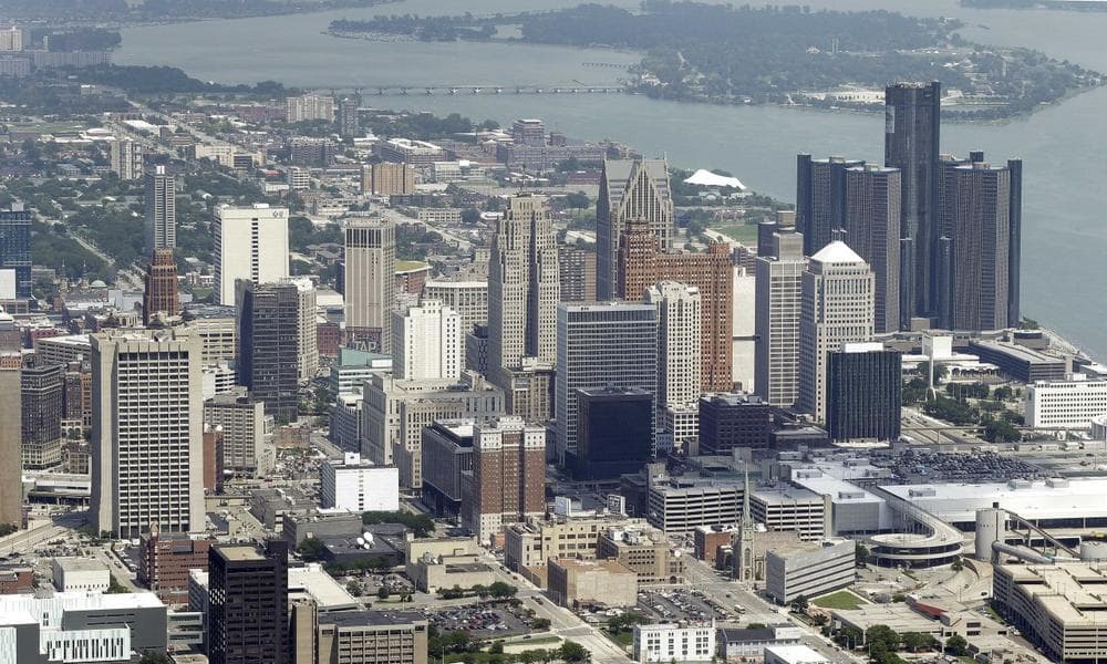 In this July 17, 2013, aerial photo is the city of Detroit.  (Paul Sancya/AP)
