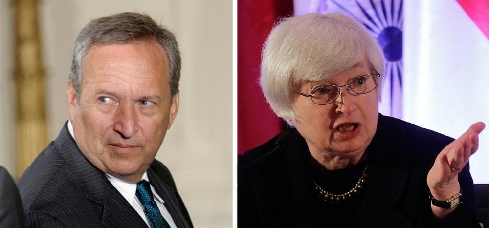 The two top contenders to head the Federal Reserve are Lawrence Summers (left) and Janet Yellen. (AP)