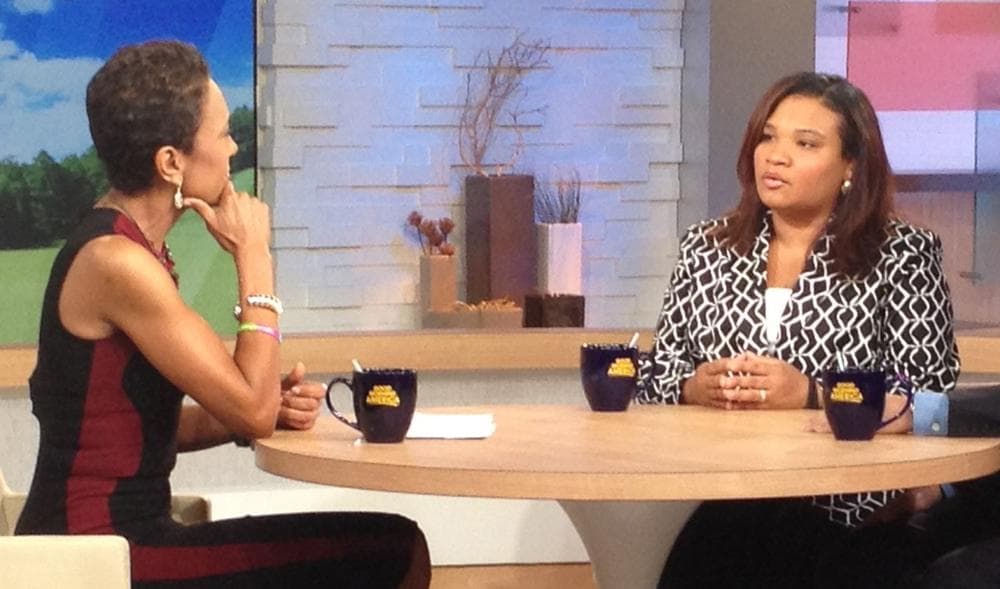 ABC host Robin Roberts, left, interviews Juror B29 from the George Zimmerman trial on &quot;Good Morning America,&quot; in New York on Thursday, July 25, 2013. Portions of Roberts' interview with the only minority juror from the Zimmerman trial, aired on &quot;World News Tonight with Diane Sawyer,&quot; and &quot;Nightline&quot; on Thursday and the full interview aired on &quot;Good Morning America,&quot; on Friday. (Donna Svennevik/ABC via AP)