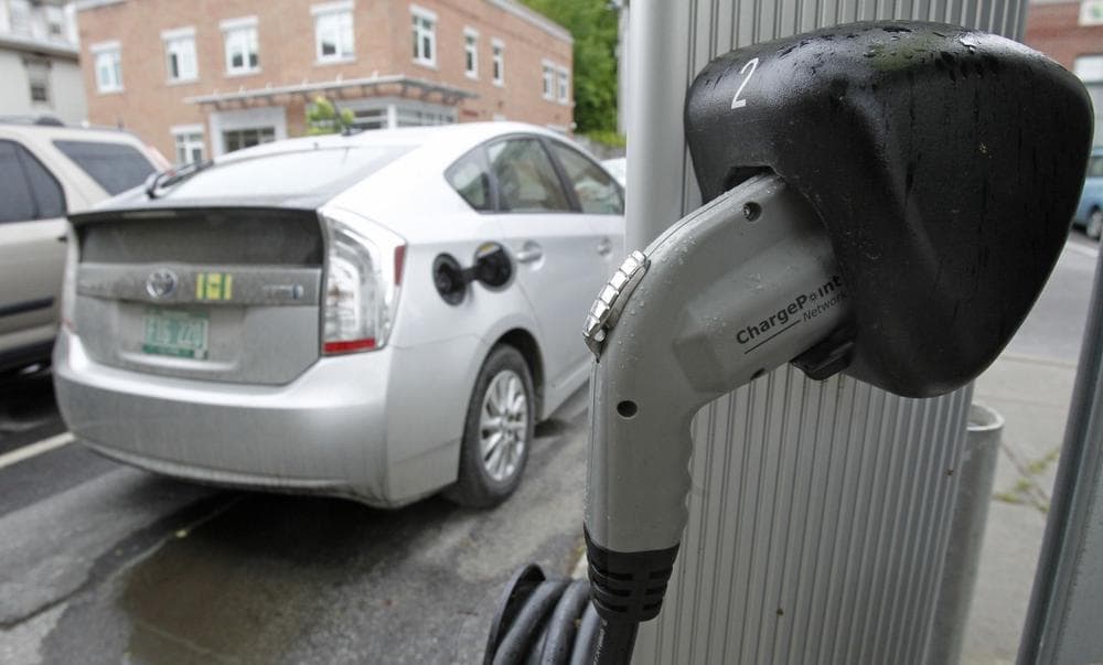 An electric charging station is seen on Tuesday, June 18, 2013 in Montpelier, Vt. (Toby Talbot/AP)