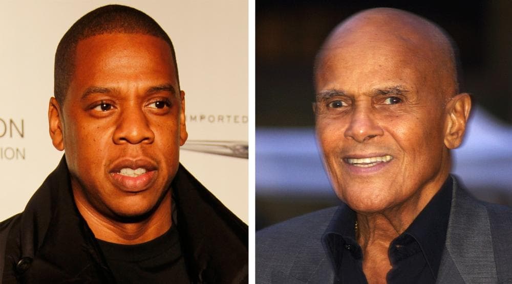 Jay-Z, left, and Harry Belefonte. (Wikimedia Commons)