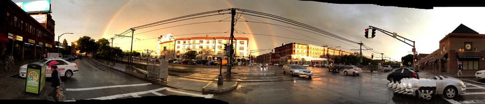 Double Rainbow over Allston. (Jesse Costa/WBUR)