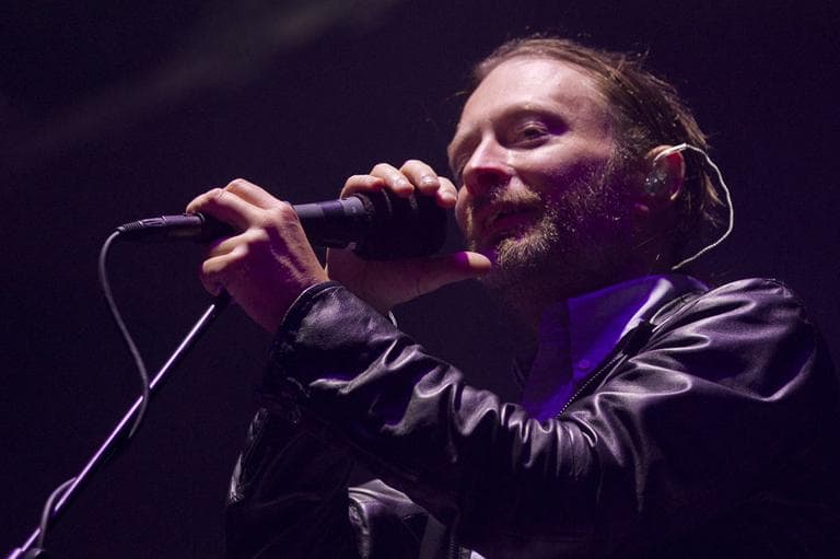 Thom Yorke of Radiohead performs during the Bonnaroo Music and Arts Festival in Manchester, Tenn., Friday, June 8, 2012. (AP)