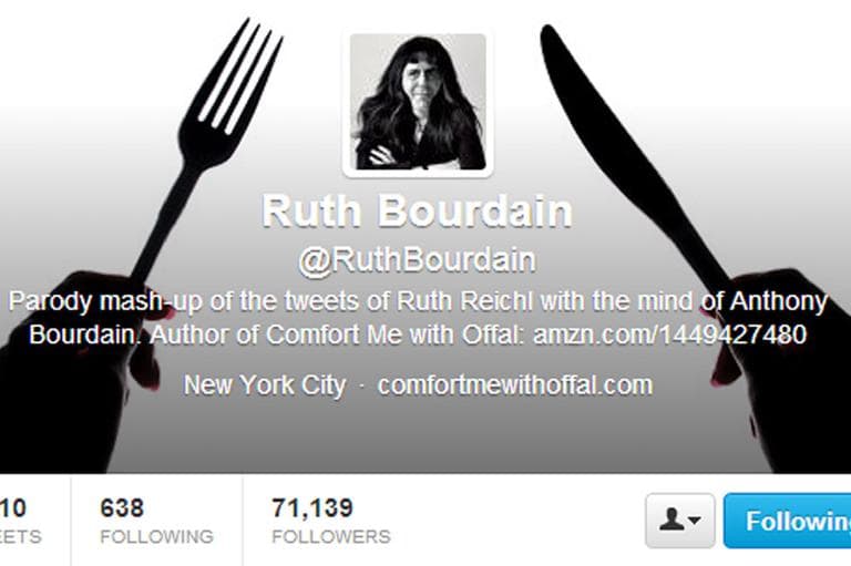 &quot;Ruth Bourdain's&quot; Twitter Account