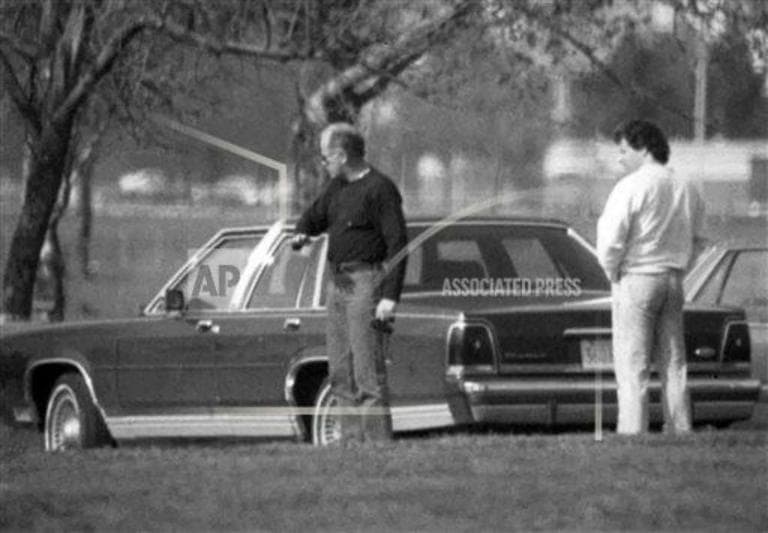 An undated FBI surveillance photo shows James &quot;Whitey&quot; Bulger (left) with Kevin Weeks, whose testimony in court today sparked a dramatic outburst from Bulger. (AP file photo)