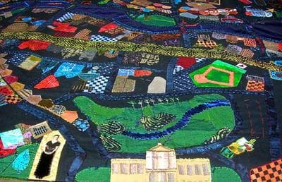 The Gardner Museum, the Museum of Fine Arts and Fenway Park are among the landmarks depicted on the quilt. (Courtesy photo)