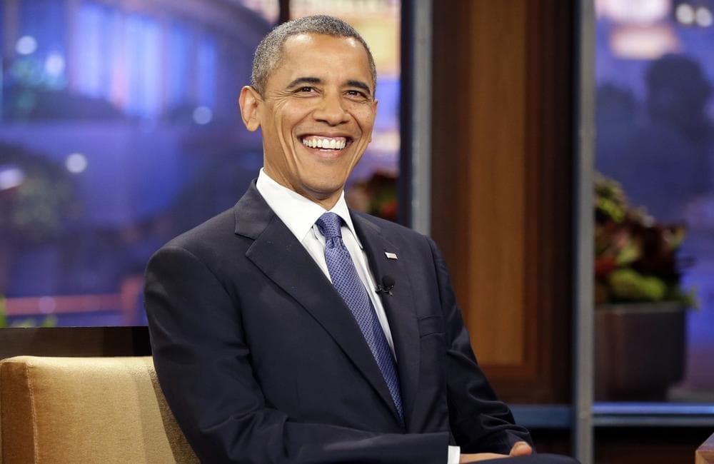President Barack Obama smiles towards the audience during his appearance for taping of NBC’s The Tonight Show with Jay Leno, Oct. 24, 2012, in Burbank, Calif. (Pablo Martinez Monsivais/AP)