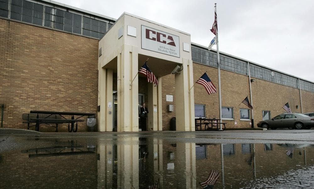 Corrections Corporation of America (CCA) detention center in Elizabeth, N.J., that the private prison contractor runs for the government, is seen Wednesday, Dec. 10, 2008. Inside, immigrants are detained indefinitely, some for months and years, while the government decides what to do with them. (Mel Evans/AP)