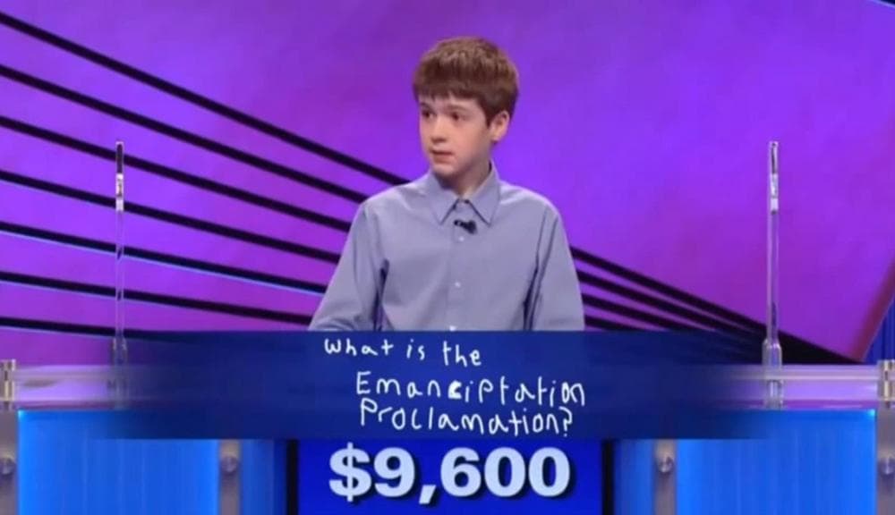 Thomas Hurley is pictured in a screen shot from his appearance on Jeopardy. (YouTube)