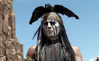 Johnny Depp is pictured in an scene from the movie &quot;The Lone Ranger.&quot; (Disney)