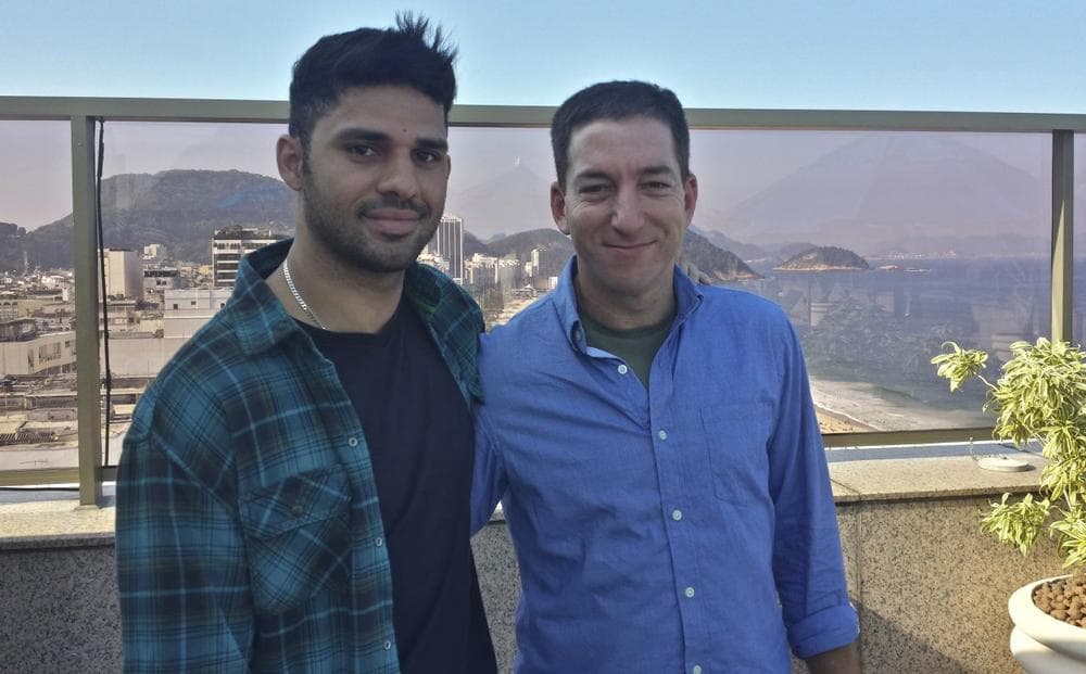 Journalist Glenn Greenwald, right, is pictured with his partner David Miranda. (Janine Gibson/The Guardian)