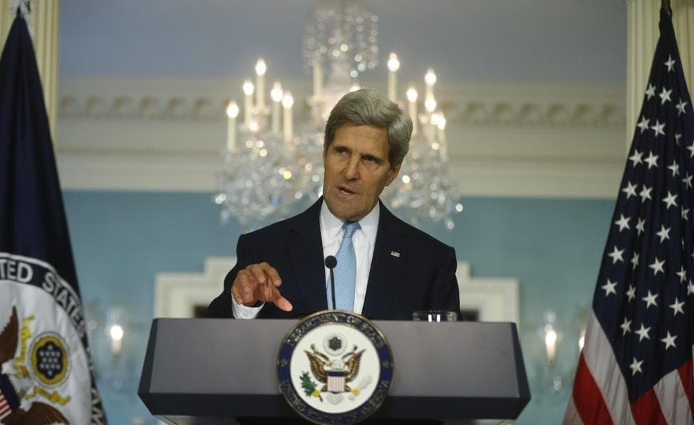 Secretary of State John Kerry makes a statement about Syria at the State Department in Washington, Friday, Aug. 30, 2013. (Charles Dharapak/AP)
