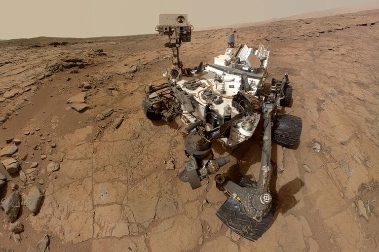 This photo released by NASA shows a self-portrait taken by the NASA rover Curiosity in Gale Crater on Mars. Measurements of the Martian air by the rover found it’s mostly made of carbon dioxide with traces of other gases, according to two studies appearing in the Friday, July 19, 2013 issue of the journal Science. (AP/NASA)