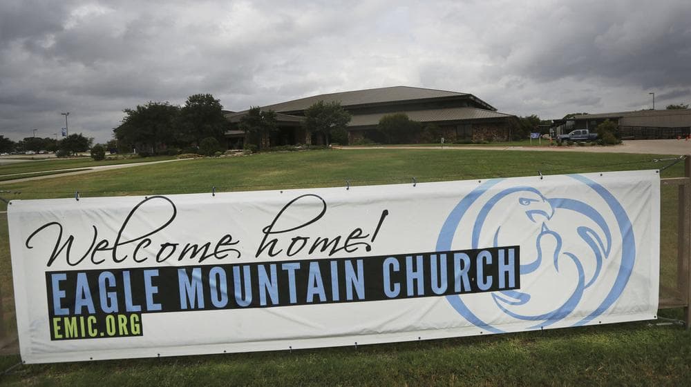 The Eagle Mountain International Church in Newark, Texas, is linked to at least 21 cases of measles. (LM Otero/AP)