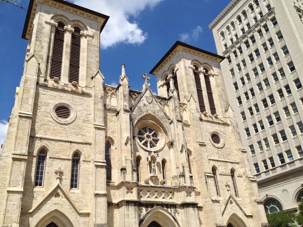 San Fernando Cathedral in San Antonio, Texas, is one of the Catholic Churches that will hold an immigration-themed Mass on Sunday. (Joey Palacios/Fronteras Desk)