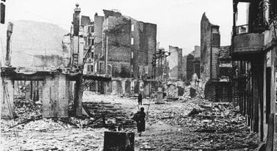 FILE - In this April 26, 1937 photo, the village of Guernica lies in ruins after an attack by Germany. (AP)