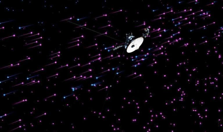 An artist&#039;s rendering NASA&#039;s Voyager 1 spacecraft exploring a new region in our solar system called the &quot;magnetic highway.&quot; (NASA/JPL-Caltech)
