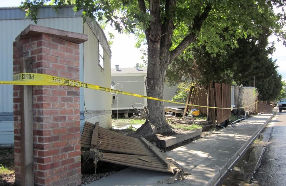Royal Mobile Park in Longmont, Colo., was devastated by flooding. (Lesley McClurg/Colorado Public Radio)
