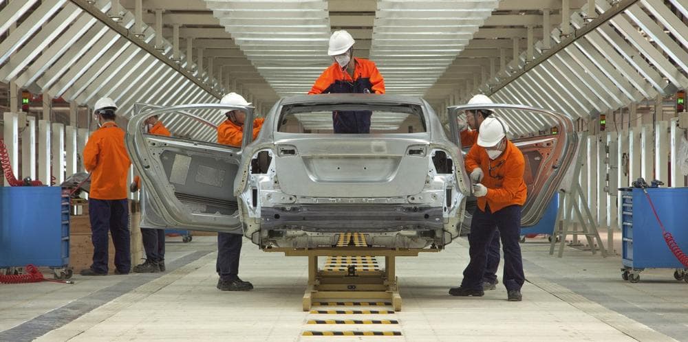 In this May 30, 2013: Volvo car at an assembly line of a Volvo factory in Chengdu, southwestern China's Sichuan province released by Volvo Cars. (AP Photo/Volvo Cars)