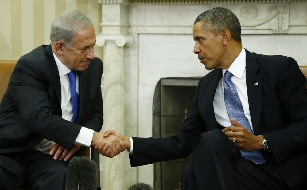 President Barack Obama shakes hands with Israeli Prime Minister Benjamin Netanyahu in the Oval Office of the White House in Washington, Monday, Sept. 30, 2013. (Charles Dharapak/AP)