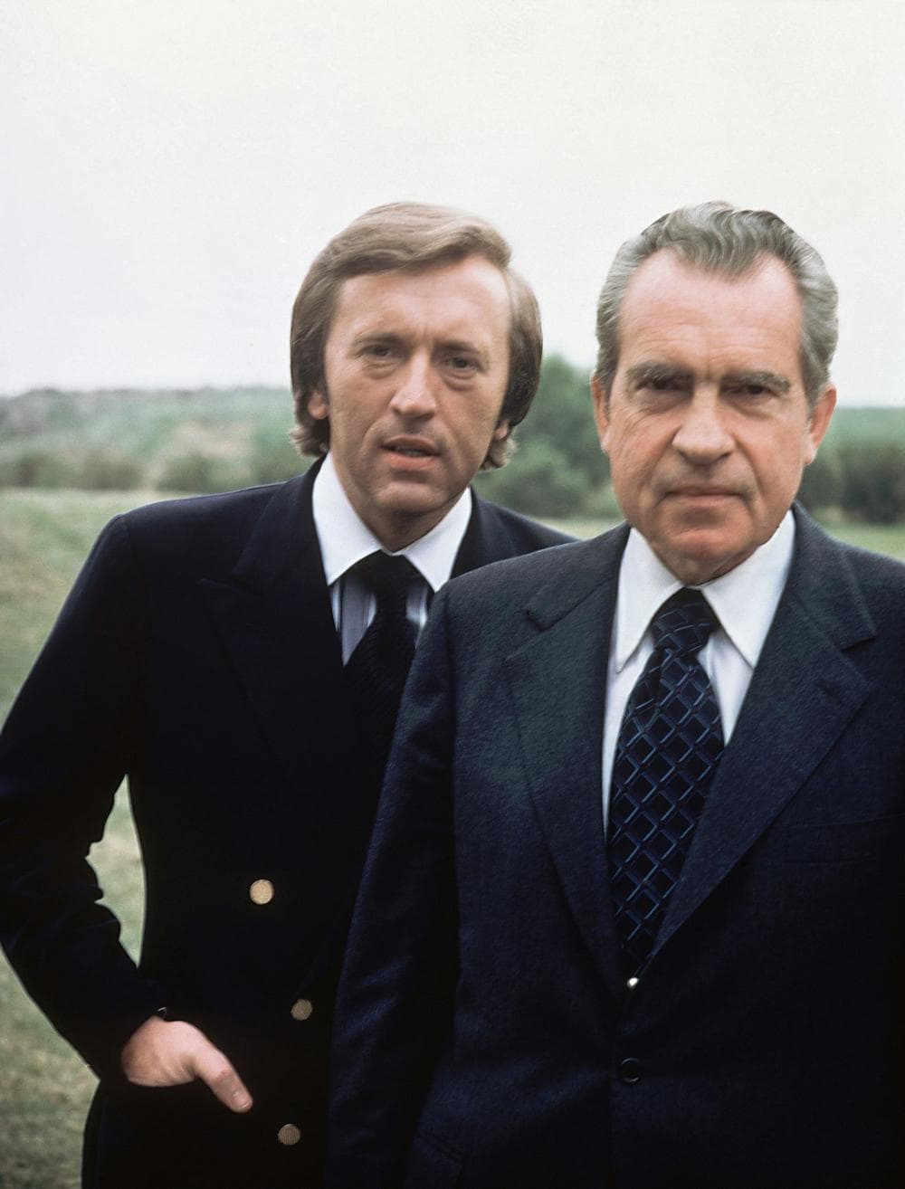 Former President Richard M. Nixon with TV personality David Frost in California in 1977. In connection with Frost?s TV interviews of Nixon. (AP Photo)