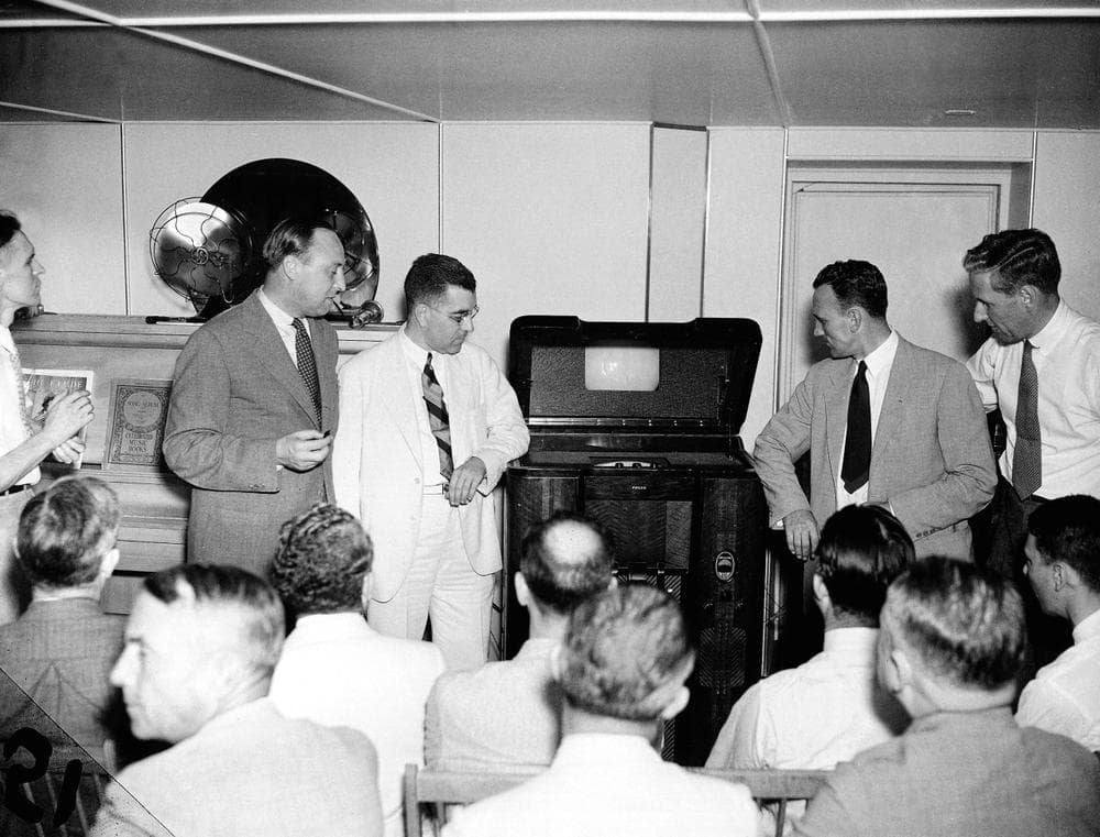 An early television model is demonstrated by Philco Radio and Television Corporation, Aug. 11, 1936. (AP)