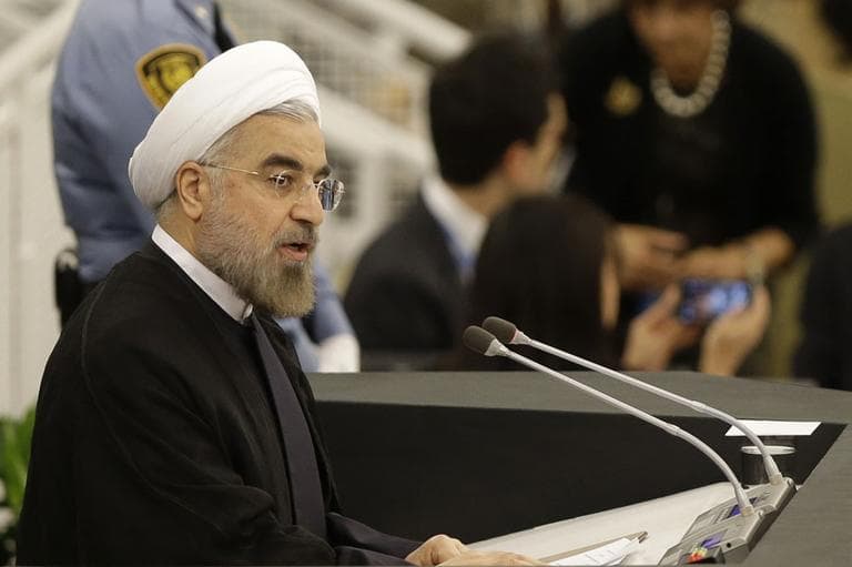 Iranian President Hasan Rouhani speaks during the 68th session of the General Assembly at United Nations headquarters, Tuesday, Sept. 24, 2013. (AP)