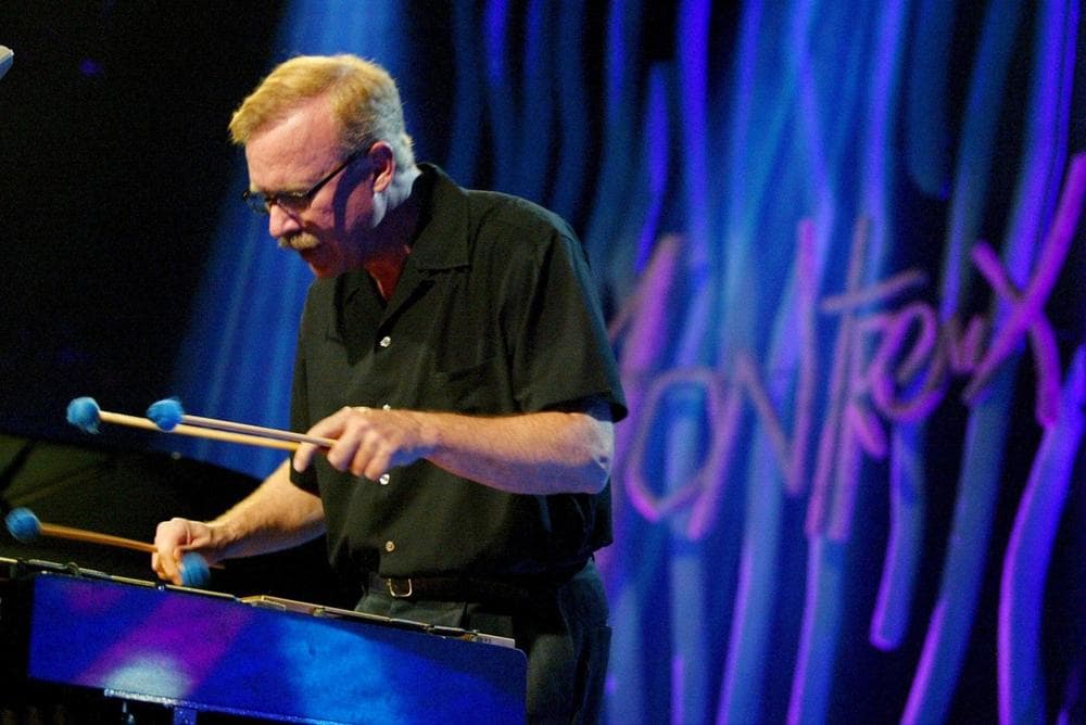 Jazzman Gary Burton performs with vibraphone during his concert with Makoto Ozone at the Stravinski hall stage of the Montreux Jazz Festival, in Montreux, Switzerland, on Monday, July 15, 2002. (AP)