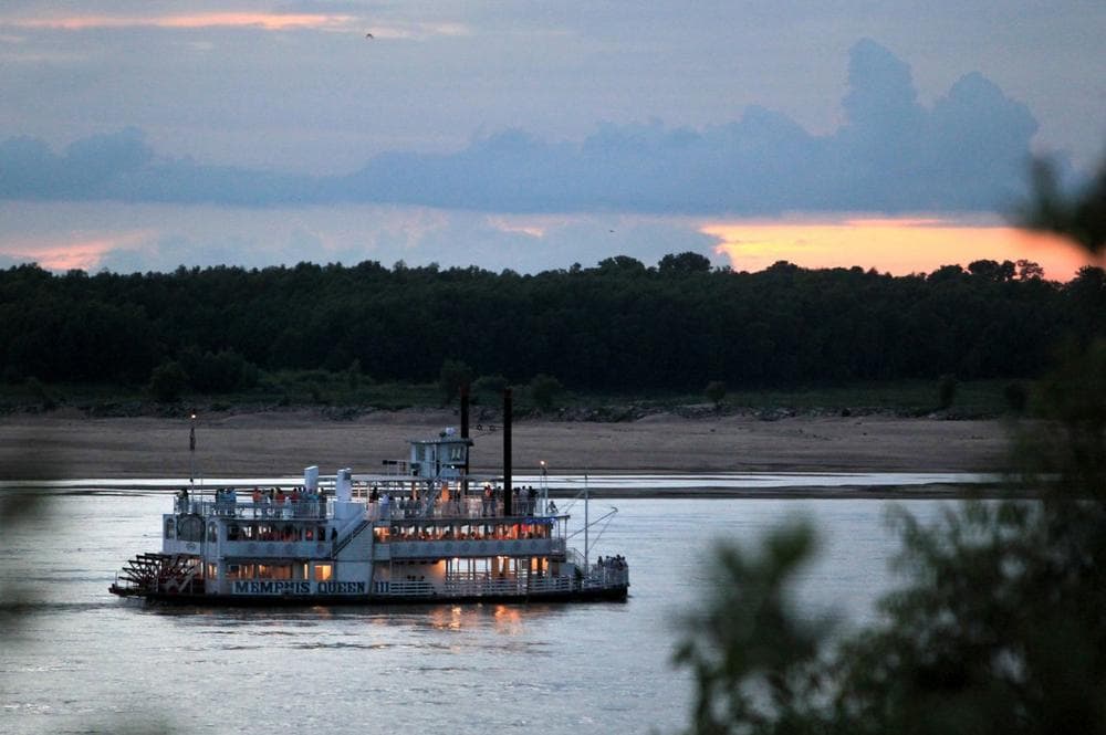 In this July 13, 2012, photo, the Memphis Queen riverboat moves up the Mississippi River, in Memphis, Tenn. (AP)