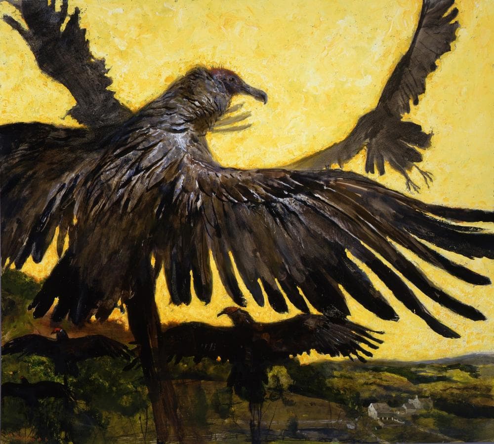 Jamie Wyeth, Portrait of Vulture, 1997, Combined mediums on toned woven paper, 28 x 31 inches, Private Collection, ©Jamie Wyeth