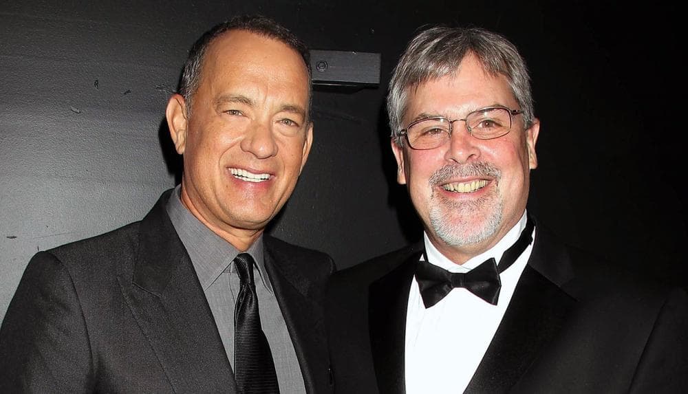 Tom Hanks, left, and Capt. Richard Phillips attend the world premiere of &quot;Captain Phillips,&quot; Sept. 27, 2013, in New York. (Dave Allocca/StarPix via AP)