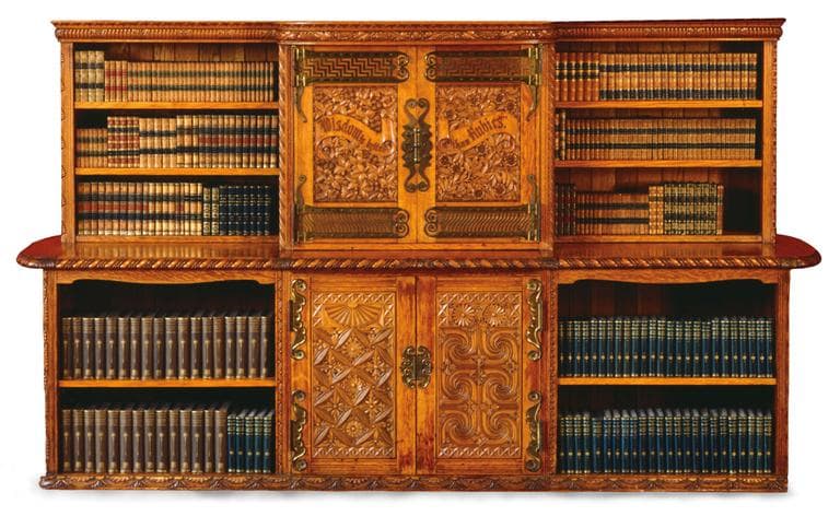 Cabinet and bookcase, possible designed by H.H. Richardson in Boston around 1880. (Massachusetts Historical Society) 