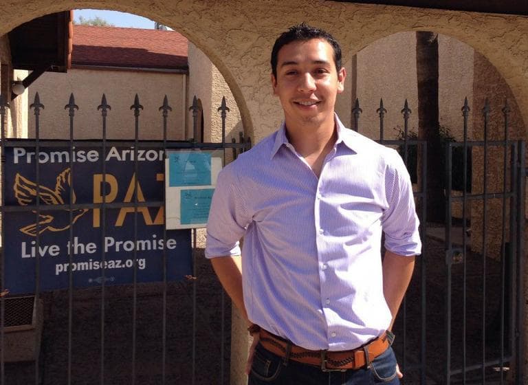 Otoniel &quot;Tony&quot; Navarette, an immigration activist with Promise Arizona. (Jeremy Hobson/Here &amp; Now)