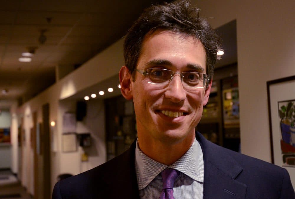 Evan Falchuk is a candidate running for governor. (Robin Lubbock/WBUR)